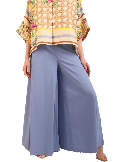 Light blue wide leg trousers Laboratorio Capri | P25M606MT054FIORDALISO